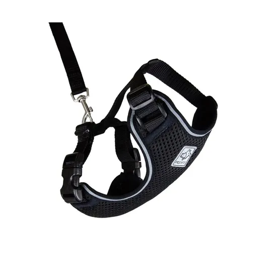 Lead And Harness Combo Rc Adventure Kitty Small - Black