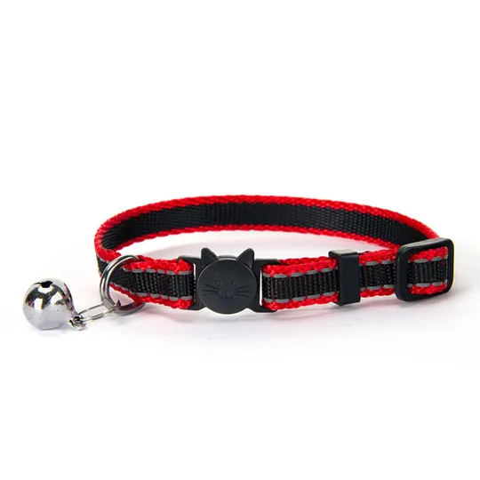Collar Simon's Nylon Snag Free Breakaway Adjustable - Reflective Red
