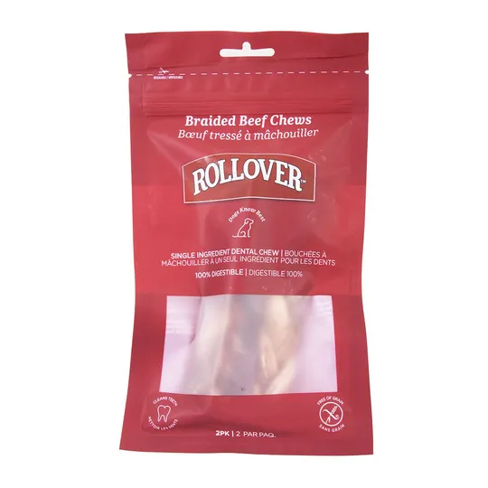 Rollover Braided Beef Chews 6.5 in