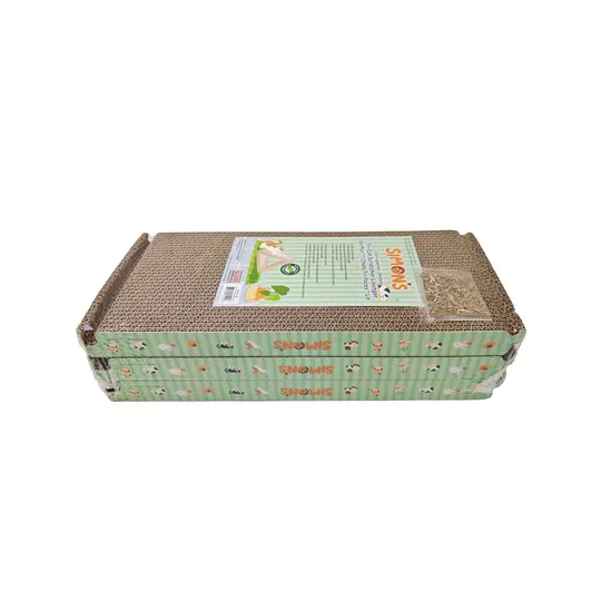 Simons Corrugated Tri-cat Scratcher Lounger with Catnip