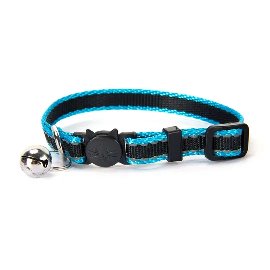 Collar Simon's Nylon Snag Free Breakaway Adjustable - Reflective Blue