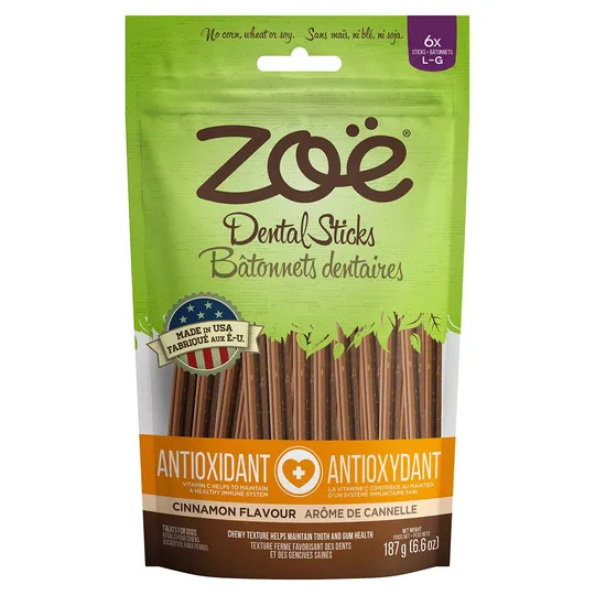 Zoe Natural Dental Chew Sticks Antioxidant Cinnamon Flavour Large