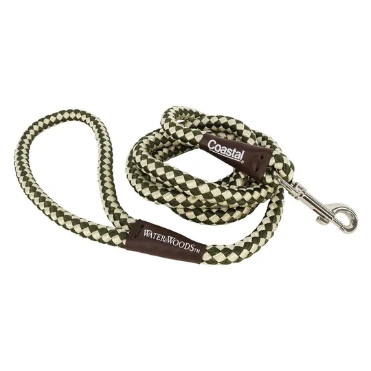 Lead Water & Woods Rope Snap Lead 6ft - Green & White