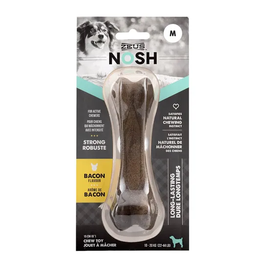 Zeus Nosh Puppy Flexible Nylon Chew Bone Bacon