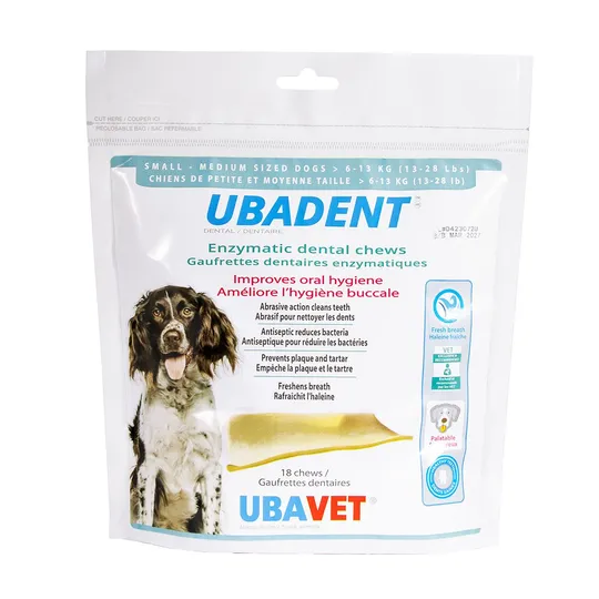 Ubadent Enzymatic Dental Chews For Small/Med Dogs