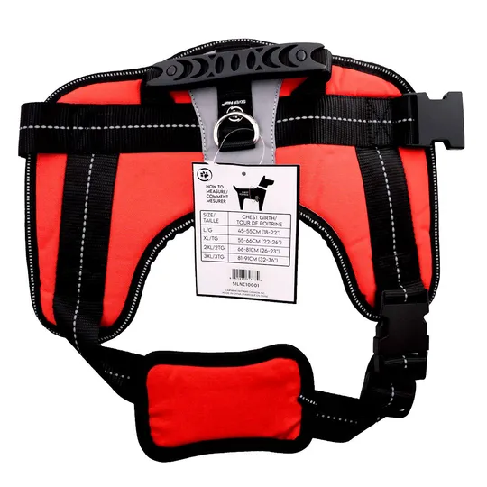 Harness Silver Paw Heavy Duty Red