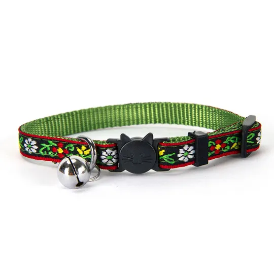 Collar Simon's Nylon Snag Free Breakaway Adjustable - Flower Green