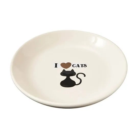 Bowl Ceramic I Love Cats Saucer