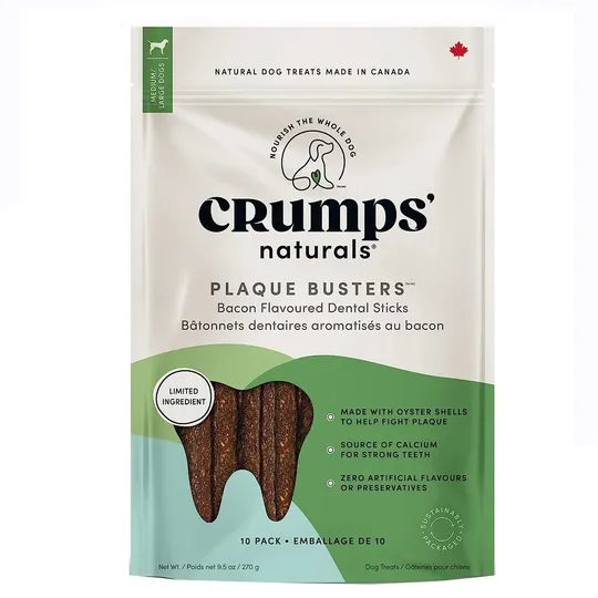 Crumps Naturals Dog Plaque Busters Bacon 7 in