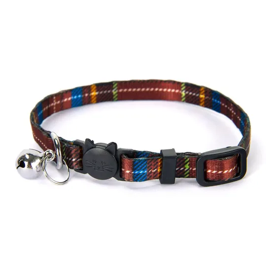Collar Simon's Nylon Snag Free Breakaway Adjustable - Plaid Bronze